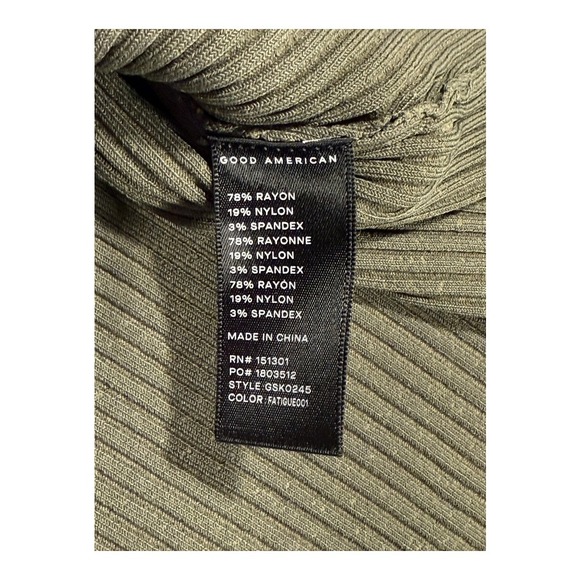 GOOD AMERICAN Women's 3XL Shine Rib V-Neck Cardigan Fatigue Olive Green NWT - Picture 8 of 9